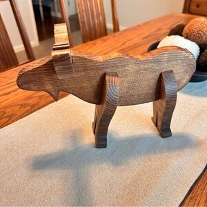 Handmade wooden moose decor